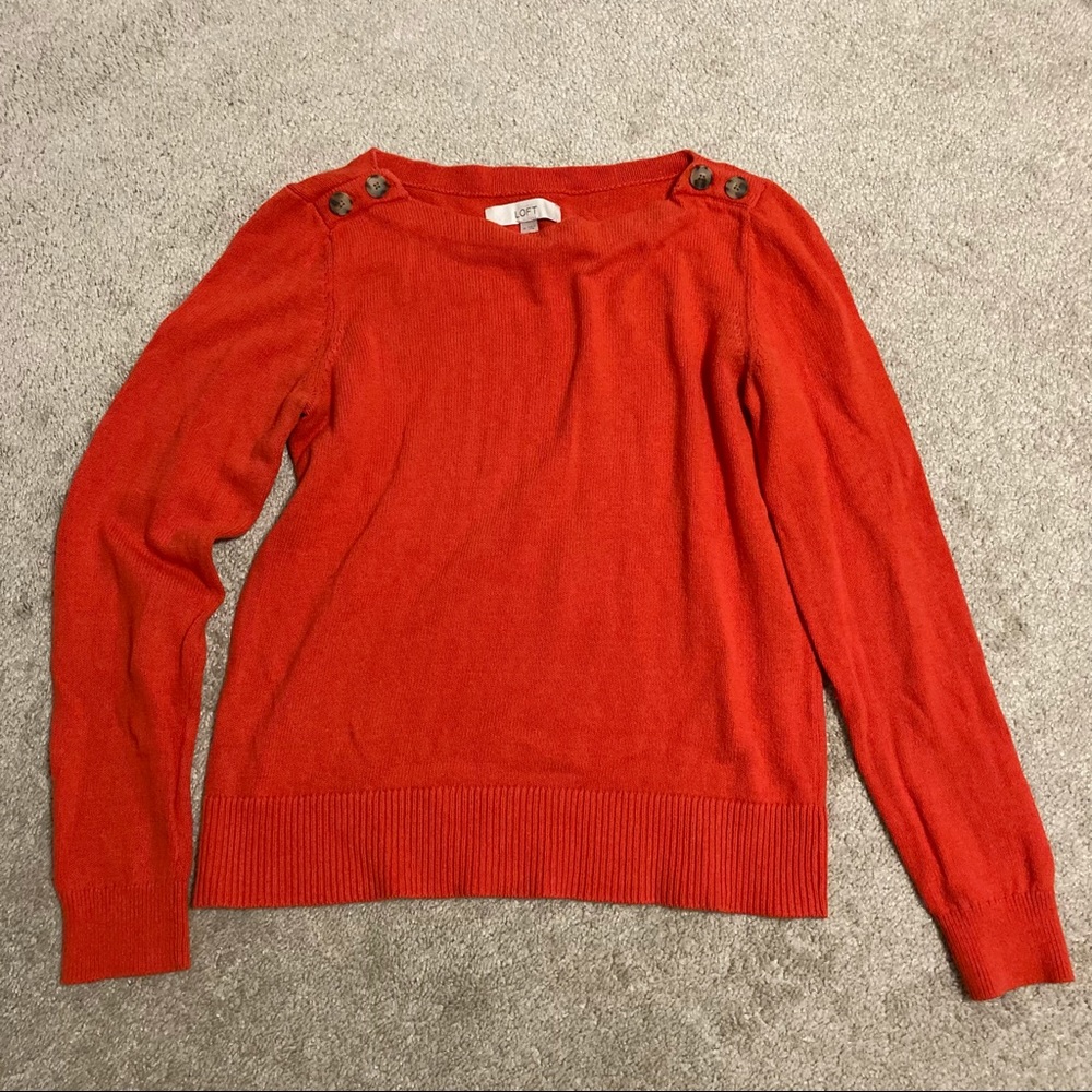 Red-orange fall sweater